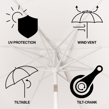 Baiona 9 ft. Classic MidCentury Market Patio Umbrella - JONATHAN Y